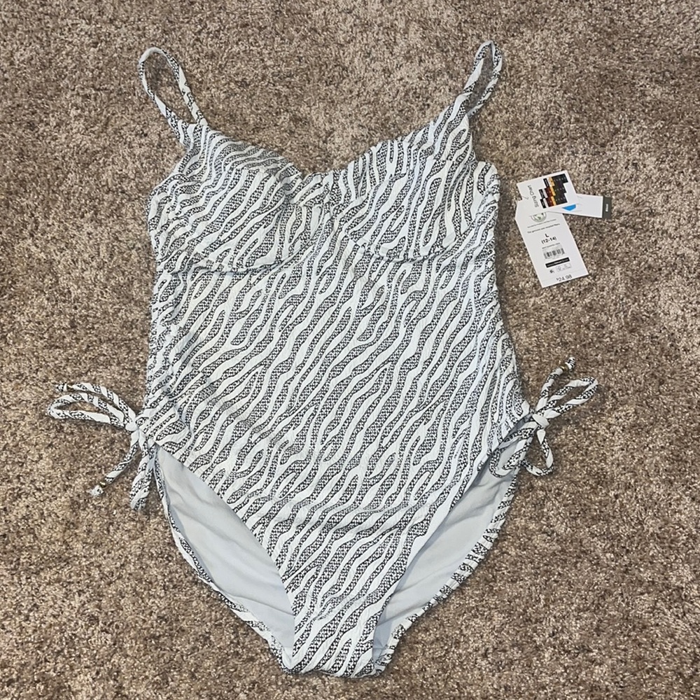 New with Tags One Piece Swimsuit with Ruched Tie Sides